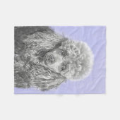 Poodle Miniature Speelgoed Silver Gray Blue Dog Ar Fleece Deken (Voorkant (Horizontaal))