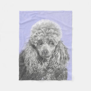 Poodle Miniature Speelgoed Silver Gray Blue Dog Ar Fleece Deken