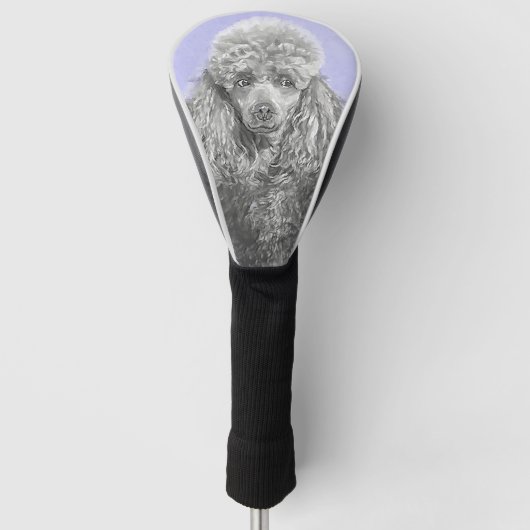 Poodle Miniature Speelgoed Silver Gray Blue Dog Ar Golfheadcover (Voorkant)