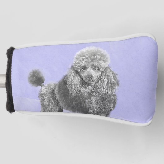 Poodle Miniature Speelgoed Silver Gray Blue Dog Ar Golfheadcover (Voorkant)