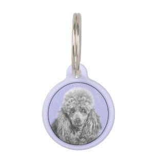 Poodle Miniature Speelgoed Silver Gray Blue Dog Ar Huisdierpenning