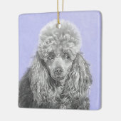 Poodle Miniature Speelgoed Silver Gray Blue Dog Ar Keramisch Ornament (Links)