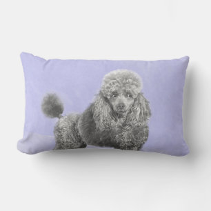 Poodle Miniature Speelgoed Silver Gray Blue Dog Ar Kussen