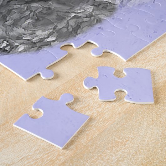 Poodle Miniature Speelgoed Silver Gray Blue Dog Ar Legpuzzel (Zijkant)