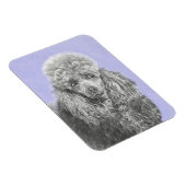 Poodle Miniature Speelgoed Silver Gray Blue Dog Ar Magneet (Rechterzijde)