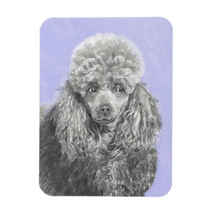 Poodle Miniature Speelgoed Silver Gray Blue Dog Ar Magneet