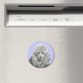 Poodle Miniature Speelgoed Silver Gray Blue Dog Ar Magneet (Insitu (Vaatwasser))