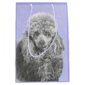 Poodle Miniature Speelgoed Silver Gray Blue Dog Ar Medium Cadeauzakje (Voorkant)
