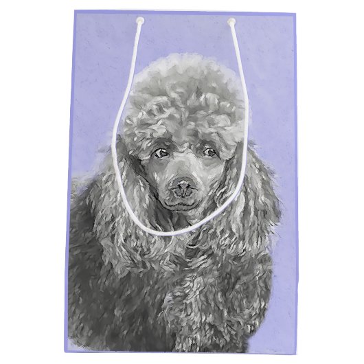 Poodle Miniature Speelgoed Silver Gray Blue Dog Ar Medium Cadeauzakje (Achterkant)