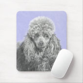 Poodle Miniature Speelgoed Silver Gray Blue Dog Ar Muismat (Met muis)