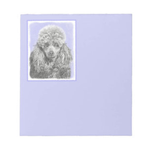 Poodle Miniature Speelgoed Silver Gray Blue Dog Ar Notitieblok