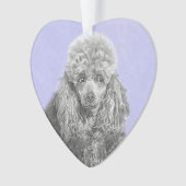 Poodle Miniature Speelgoed Silver Gray Blue Dog Ar Ornament (voorkant)