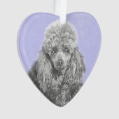 Poodle Miniature Speelgoed Silver Gray Blue Dog Ar Ornament (voorkant)