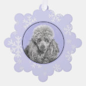 Poodle Miniature Speelgoed Silver Gray Blue Dog Ar Ornament Kaart (Voorkant)