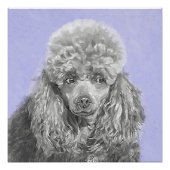 Poodle Miniature Speelgoed Silver Gray Blue Dog Ar Perfect Poster (Voorkant)