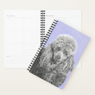 Poodle Miniature Speelgoed Silver Gray Blue Dog Ar Planner