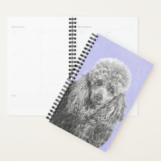Poodle Miniature Speelgoed Silver Gray Blue Dog Ar Planner (Display)