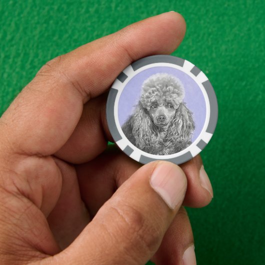 Poodle Miniature Speelgoed Silver Gray Blue Dog Ar Poker Chips (Hand)