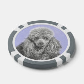 Poodle Miniature Speelgoed Silver Gray Blue Dog Ar Poker Chips (Enkel)