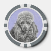 Poodle Miniature Speelgoed Silver Gray Blue Dog Ar Poker Chips (Voorkant)