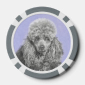 Poodle Miniature Speelgoed Silver Gray Blue Dog Ar Poker Chips (Achterkant)