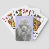 Poodle Miniature Speelgoed Silver Gray Blue Dog Ar Pokerkaarten (Achterkant)