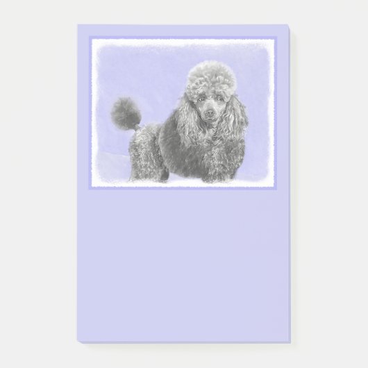 Poodle Miniature Speelgoed Silver Gray Blue Dog Ar Post-it® Notes (Voorkant)