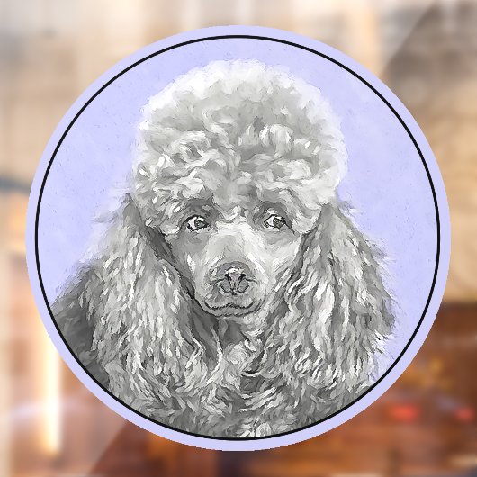 Poodle Miniature Speelgoed Silver Gray Blue Dog Ar Raamsticker (Vel 2)