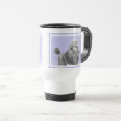 Poodle Miniature Speelgoed Silver Gray Blue Dog Ar Reisbeker (Voorkant rechts)
