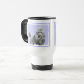 Poodle Miniature Speelgoed Silver Gray Blue Dog Ar Reisbeker (Voorkant links)