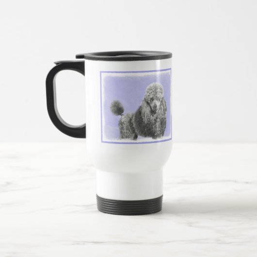 Poodle Miniature Speelgoed Silver Gray Blue Dog Ar Reisbeker (Links)
