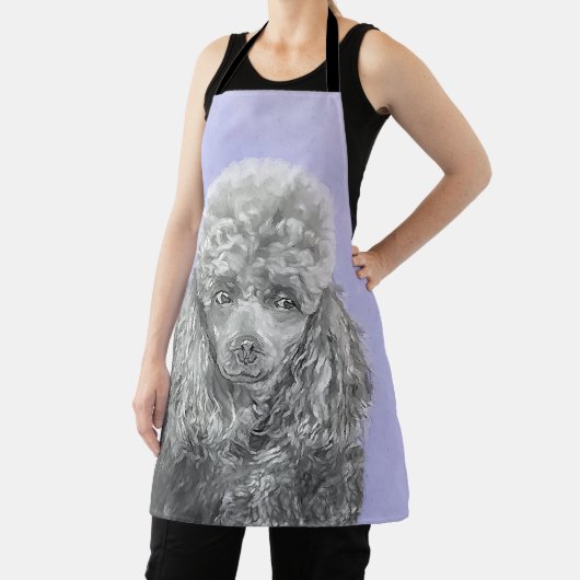 Poodle Miniature Speelgoed Silver Gray Blue Dog Ar Schort (Insitu)