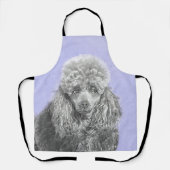 Poodle Miniature Speelgoed Silver Gray Blue Dog Ar Schort (Voorkant)