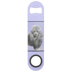Poodle Miniature Speelgoed Silver Gray Blue Dog Ar Speed Flessenopener