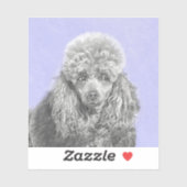 Poodle Miniature Speelgoed Silver Gray Blue Dog Ar Sticker (Vel)
