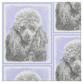 Poodle Miniature Speelgoed Silver Gray Blue Dog Ar Stof (Close Up)