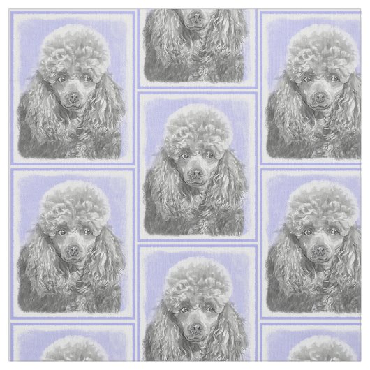 Poodle Miniature Speelgoed Silver Gray Blue Dog Ar Stof (Swatch)