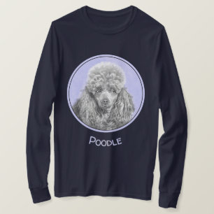 Poodle Miniature Speelgoed Silver Gray Blue Dog Ar T-shirt