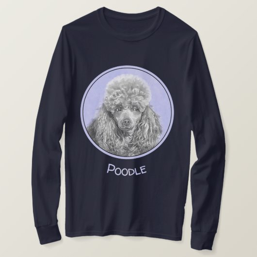 Poodle Miniature Speelgoed Silver Gray Blue Dog Ar T-shirt (Design voorkant)