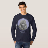 Poodle Miniature Speelgoed Silver Gray Blue Dog Ar T-shirt (Voorkant volledig)