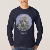 Poodle Miniature Speelgoed Silver Gray Blue Dog Ar T-shirt (Voorkant)