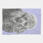 Poodle Miniature Speelgoed Silver Gray Blue Dog Ar Theedoek (Horizontaal)