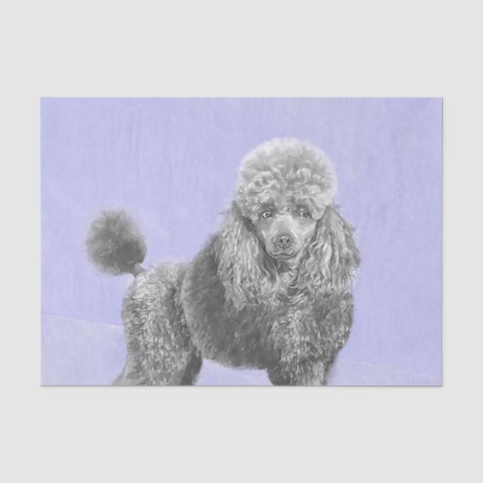 Poodle Miniature Speelgoed Silver Gray Blue Dog Ar Tissuepapier (Voorkant)
