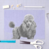 Poodle Miniature Speelgoed Silver Gray Blue Dog Ar Tissuepapier (Craft)