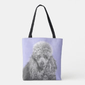 Poodle Miniature Speelgoed Silver Gray Blue Dog Ar Tote Bag (Achterkant)
