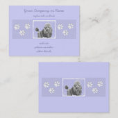 Poodle Miniature Speelgoed Silver Gray Blue Dog Ar Visitekaartje (Voorkant / Achterkant)