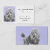 Poodle Miniature Speelgoed Silver Gray Blue Dog Ar Visitekaartje (Voorkant / Achterkant)
