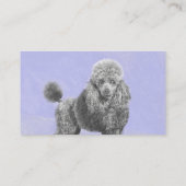 Poodle Miniature Speelgoed Silver Gray Blue Dog Ar Visitekaartje (Achterkant)