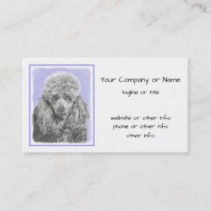 Poodle Miniature Speelgoed Silver Gray Blue Dog Ar Visitekaartje
