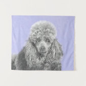 Poodle Miniature Speelgoed Silver Gray Blue Dog Ar Wandkleed (Voorkant (horizontaal))